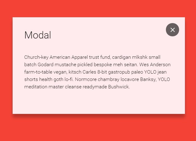 Material Design Modal